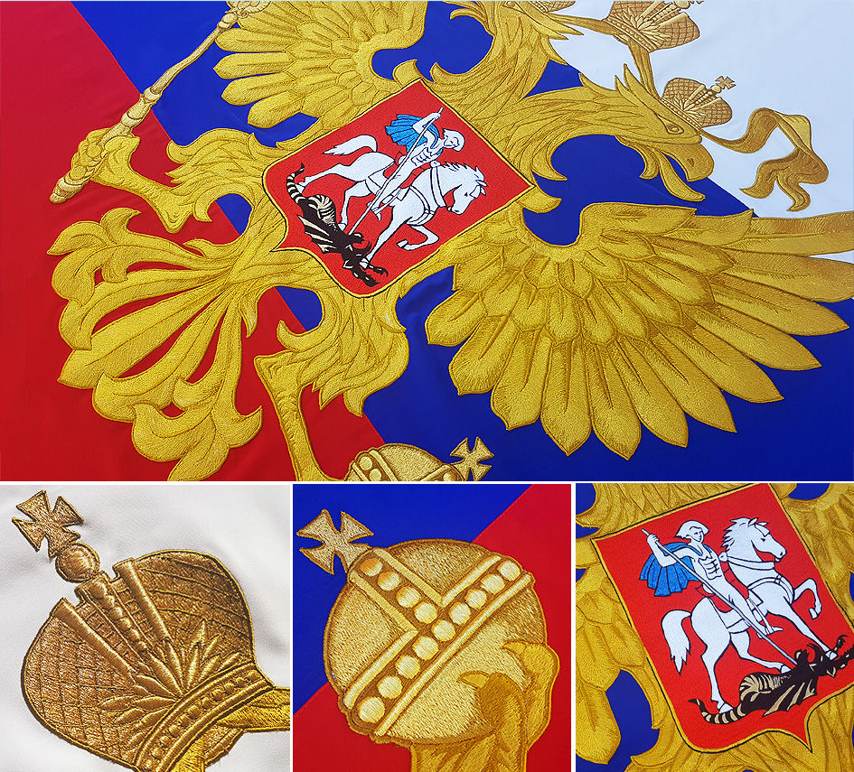 hímzett orosz zászló